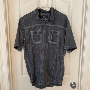 Buckle, black button up shirt size extra large